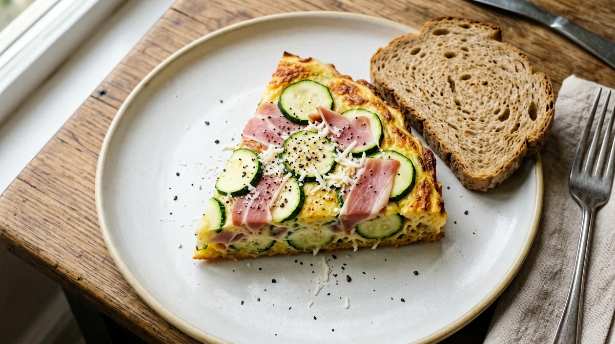 Baked zucchini and prosciutto frittata