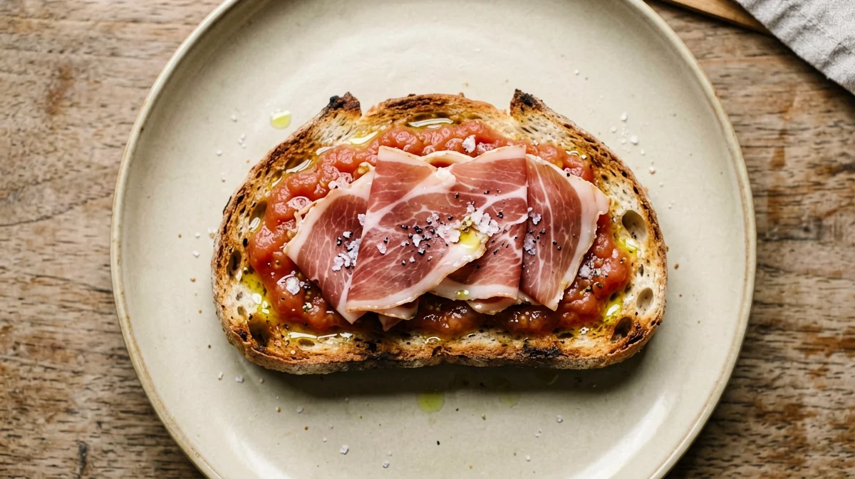 Pa amb tomàquet con prosciutto crudo