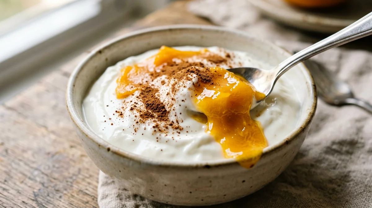 Yogurt greco con polpa di cachi e cannella