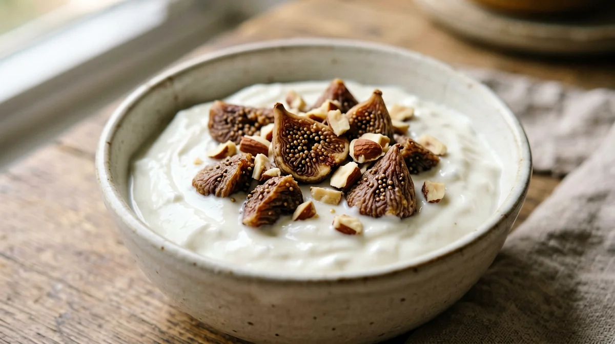 Yogurt greco con fichi secchi e mandorle