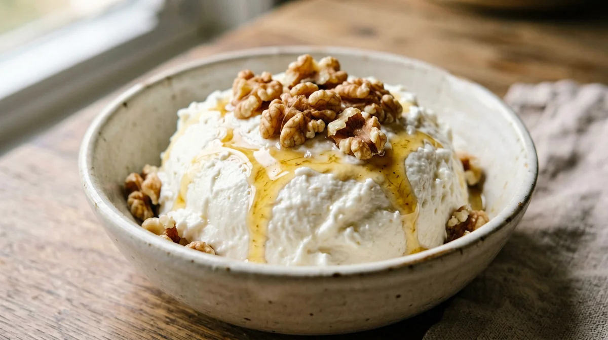 Coppetta di ricotta di pecora, miele e noci