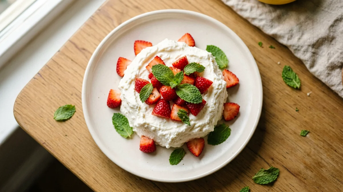Ricotta con fragole e menta