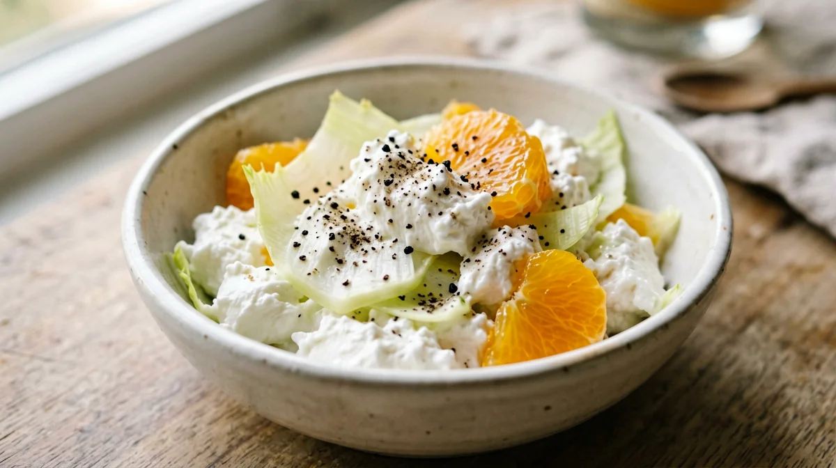 Cottage cheese with fennel and orange