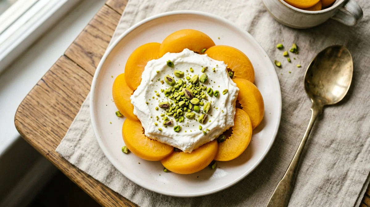 Ricotta con albicocche e pistacchi