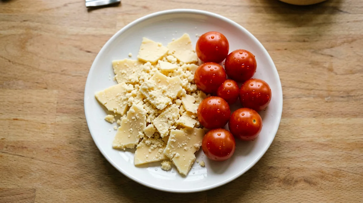 Parmigiano a scaglie con pomodorini