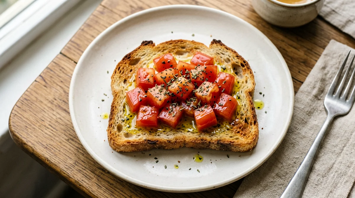 Bruschettina integrale al pomodoro e origano