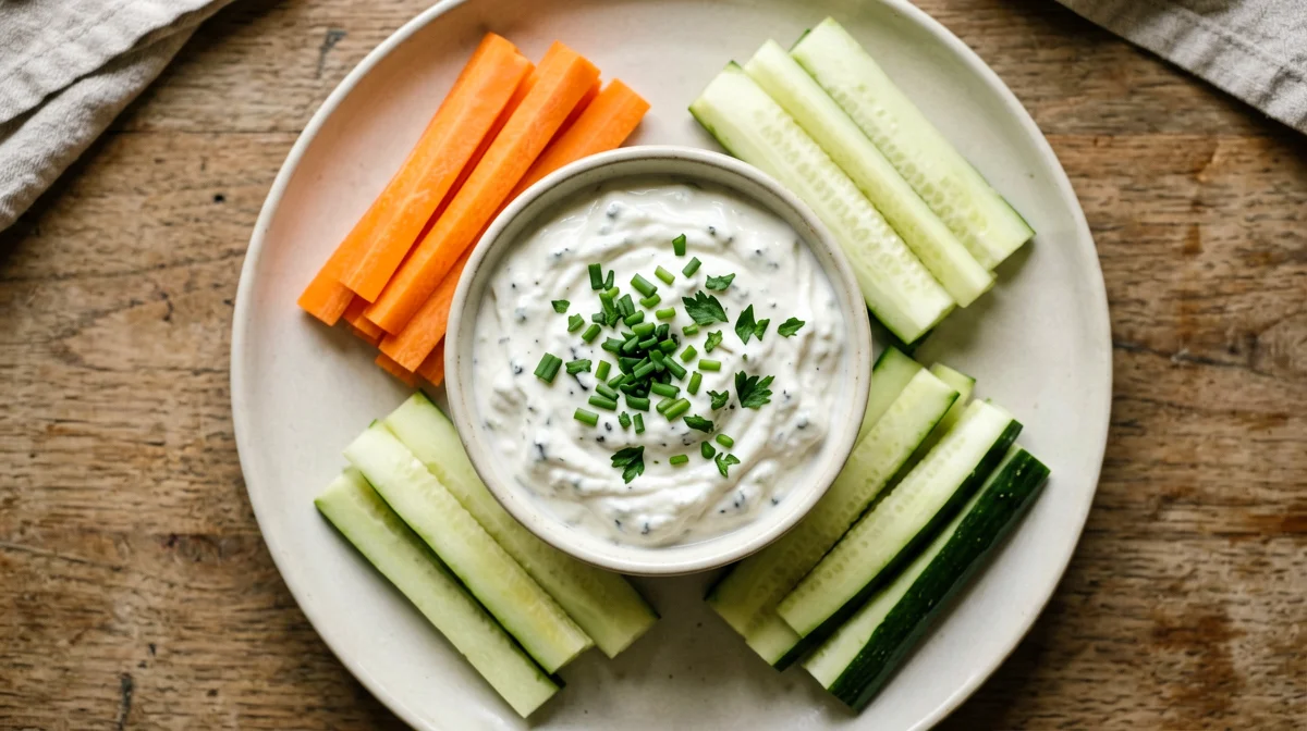 Crema di yogurt alle erbe con verdure crude