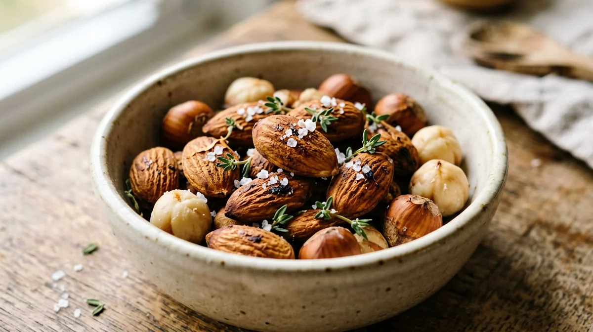 Mandorle e nocciole tostate al timo