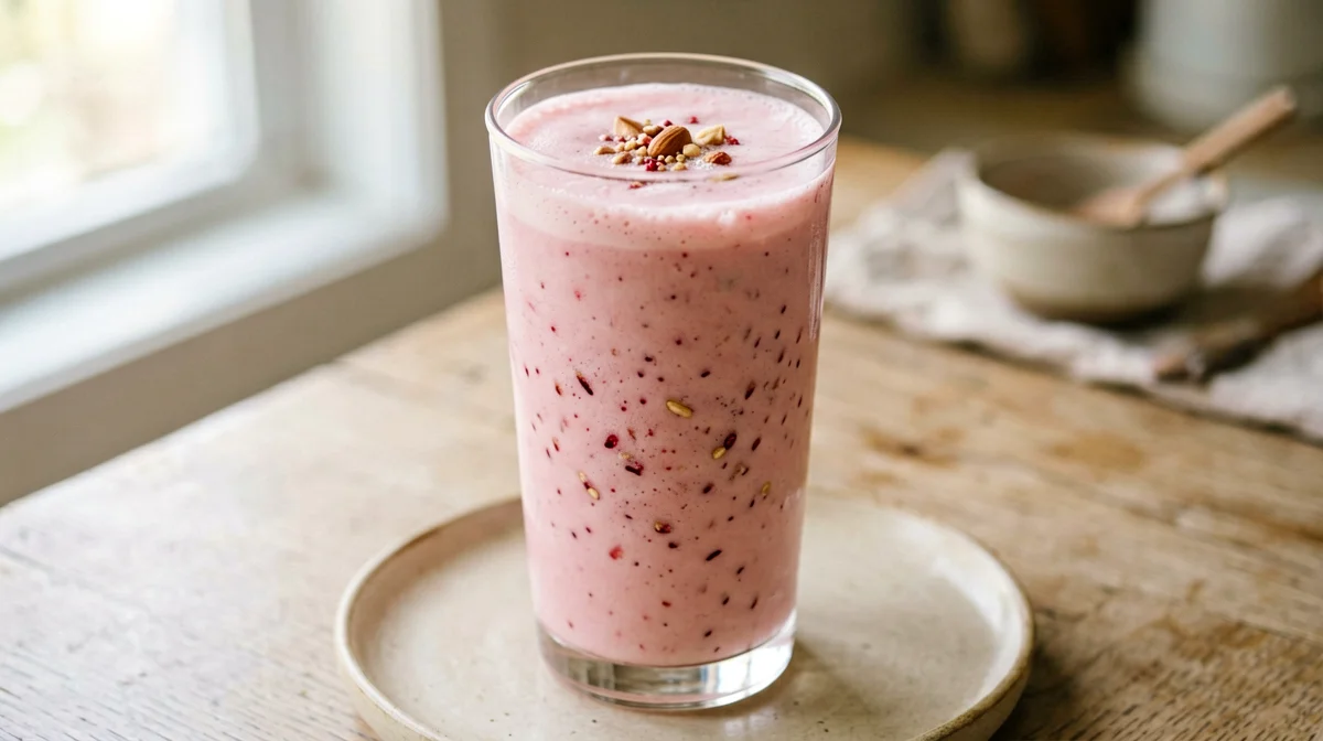 Strawberry and almond milk smoothie