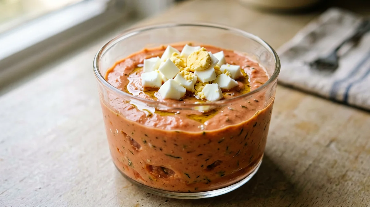 Salmorejo leggero con uovo sodo