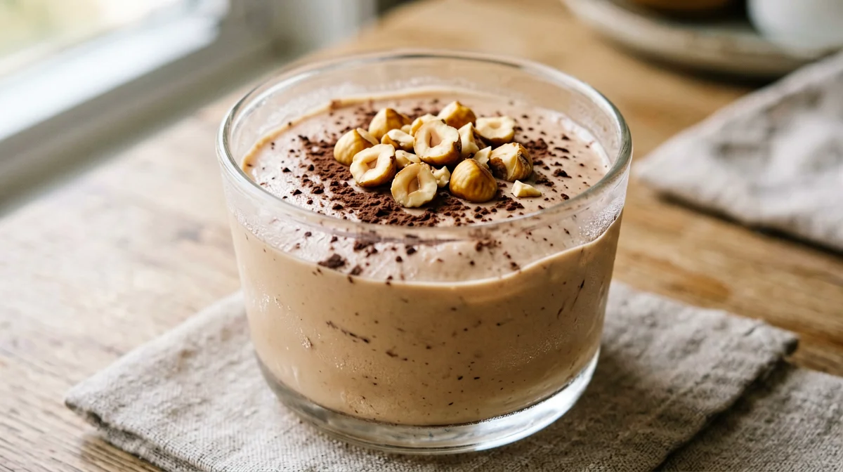 Semifreddo di yogurt greco al caffè con granella di nocciole