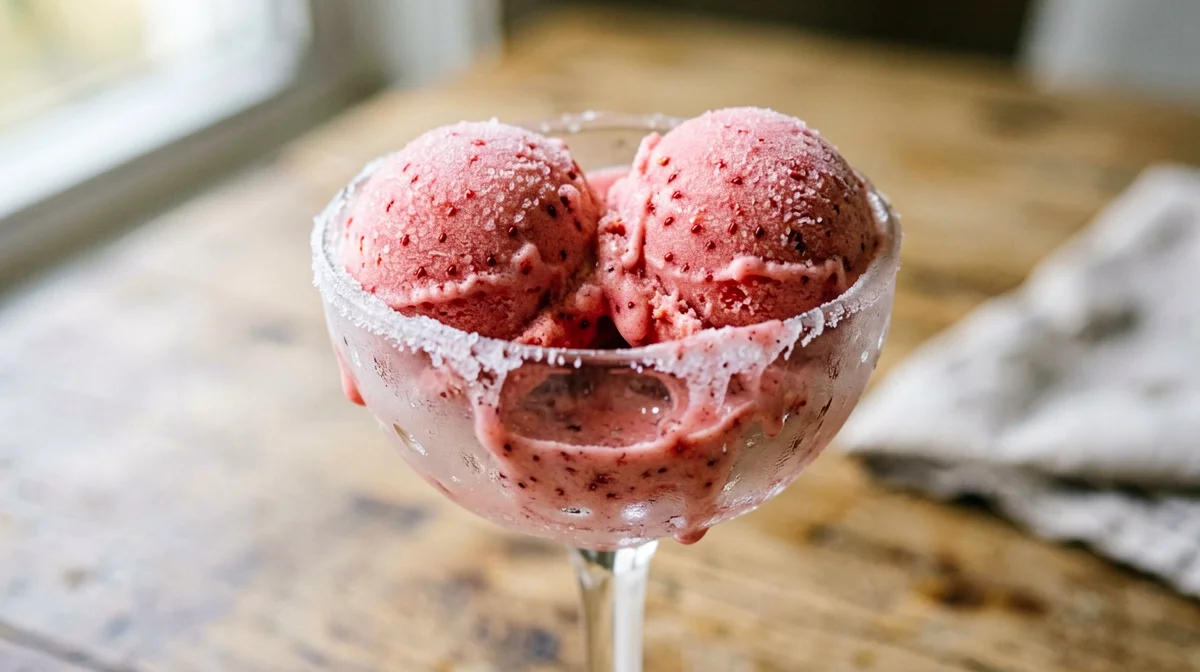 Sorbetto di fragole e limone