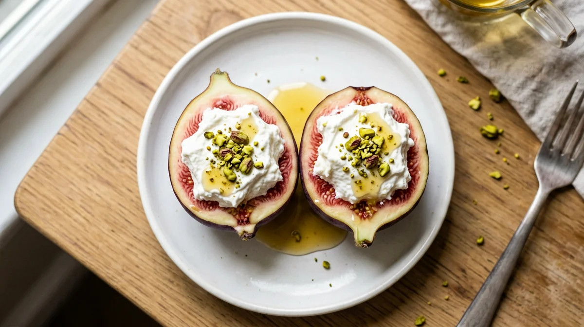 Fichi freschi ripieni di ricotta e pistacchi