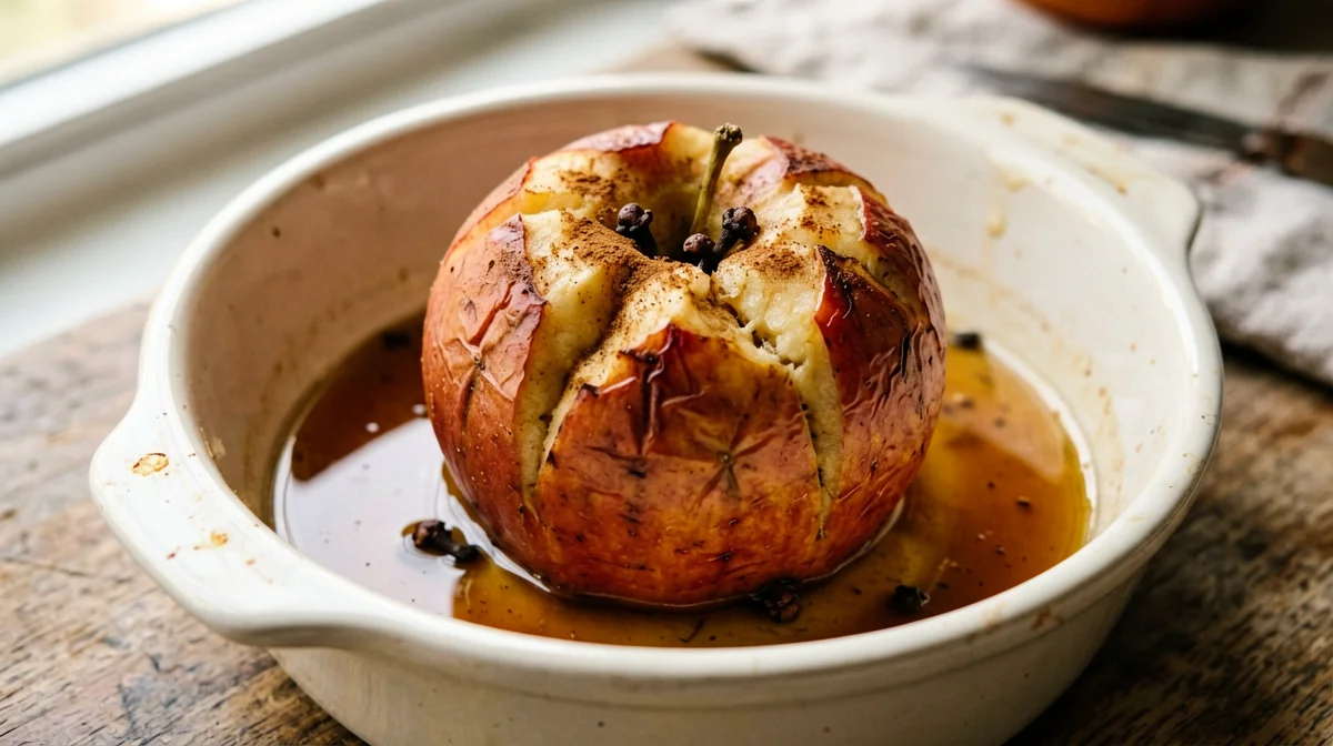 Mela al forno al vino bianco e chiodi di garofano