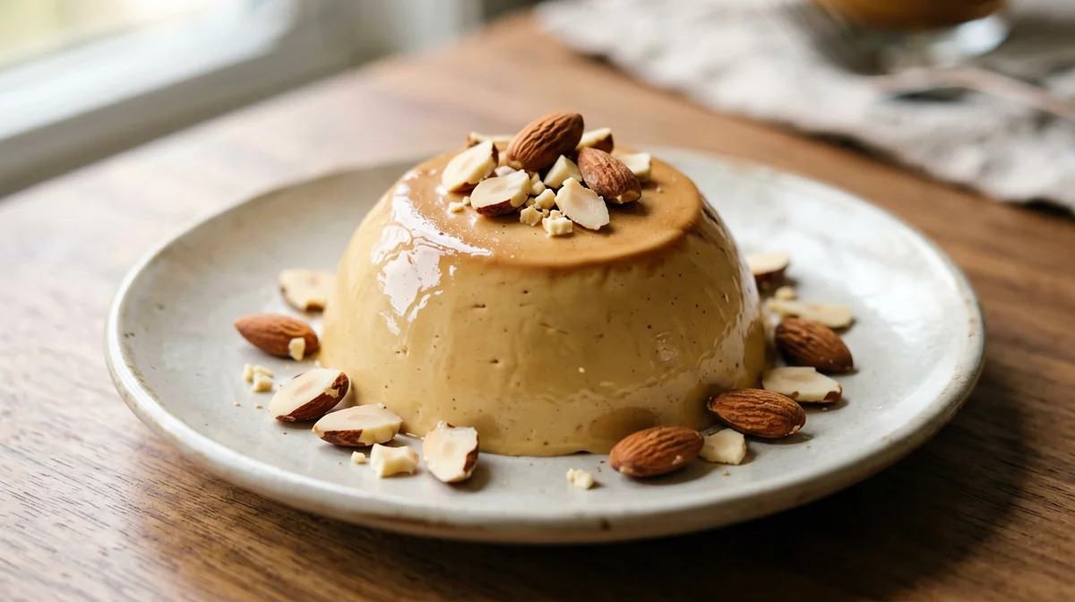 Vegan almond milk coffee panna cotta