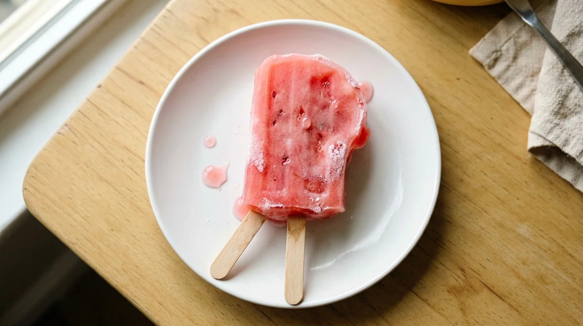 Watermelon and lemon ice pop