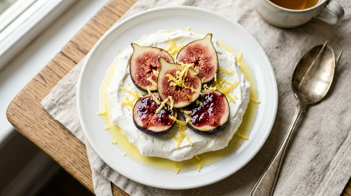 Fichi cotti al limone con crema di ricotta