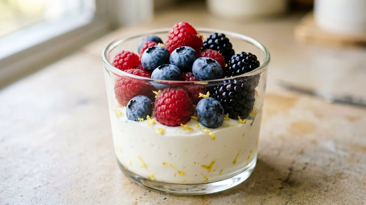 Mixed berry cup with lemon ricotta