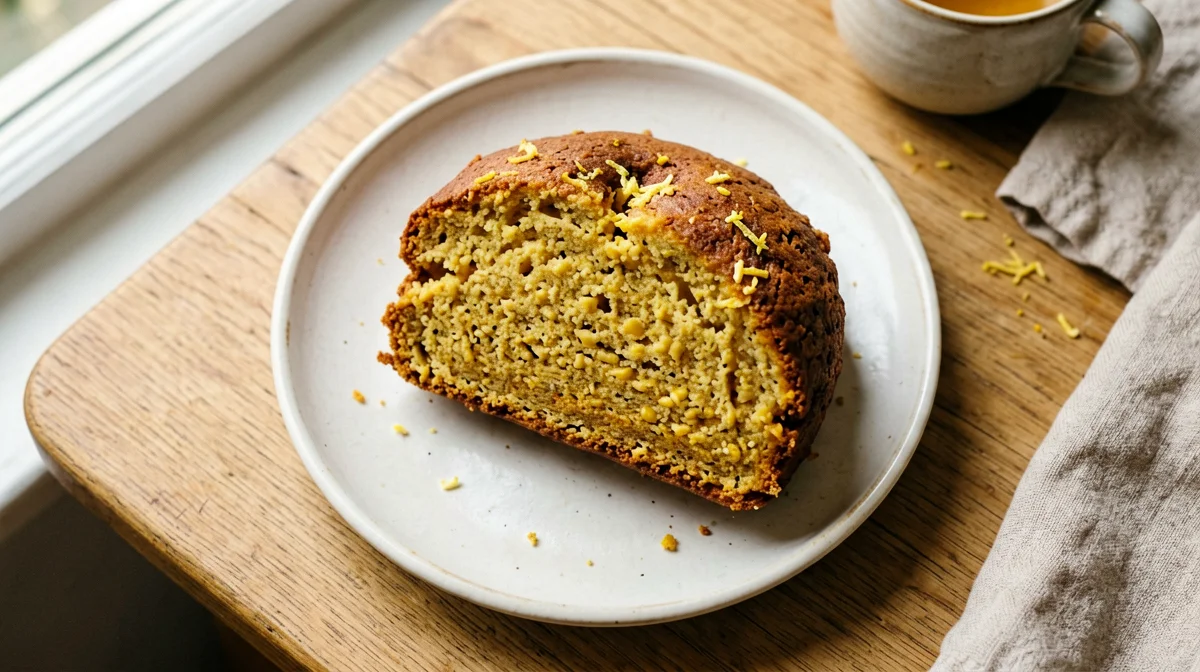 Fetta di ciambella di farina di mais e limone
