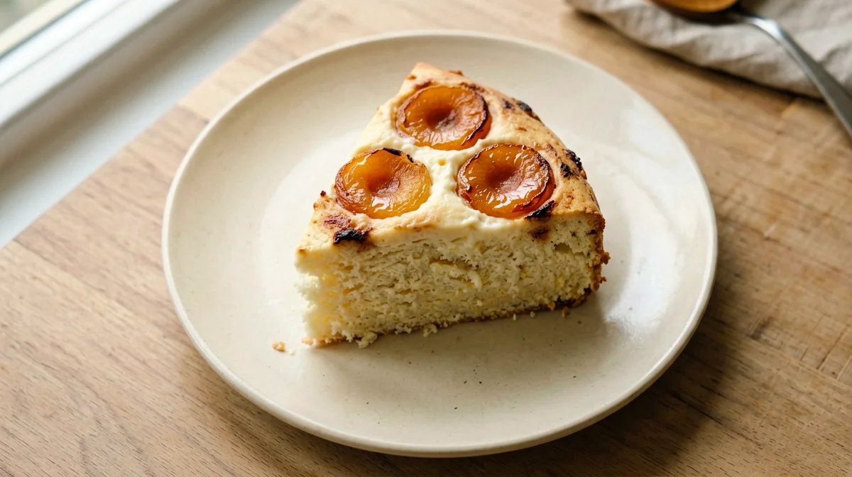 Apricot and yogurt cake slice
