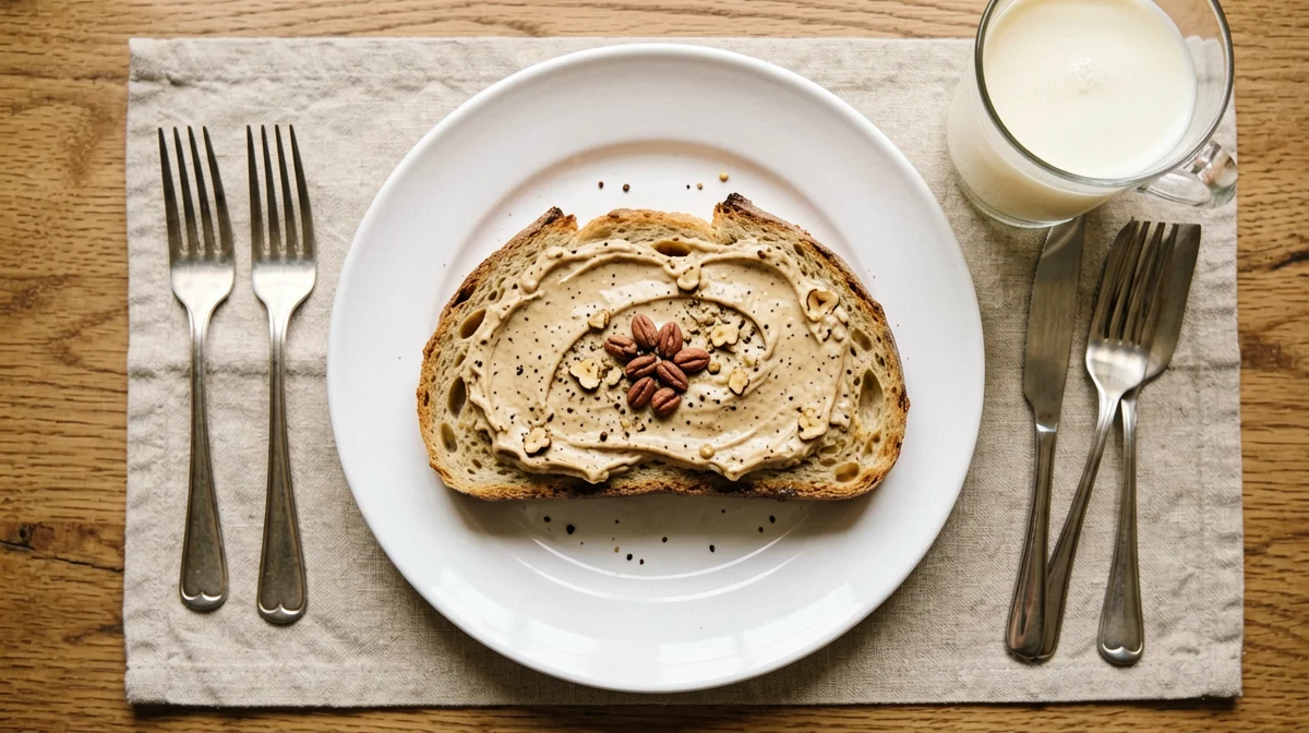 Pane e crema di nocciole con latte