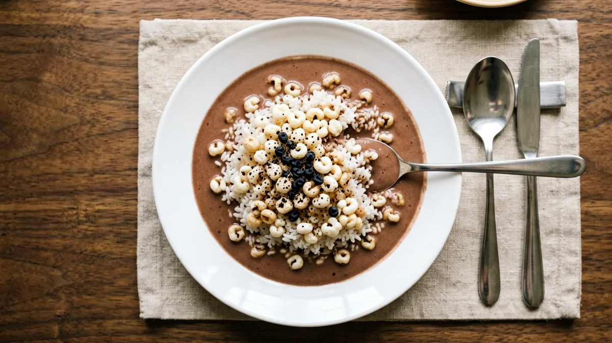 Latte con riso soffiato al cacao