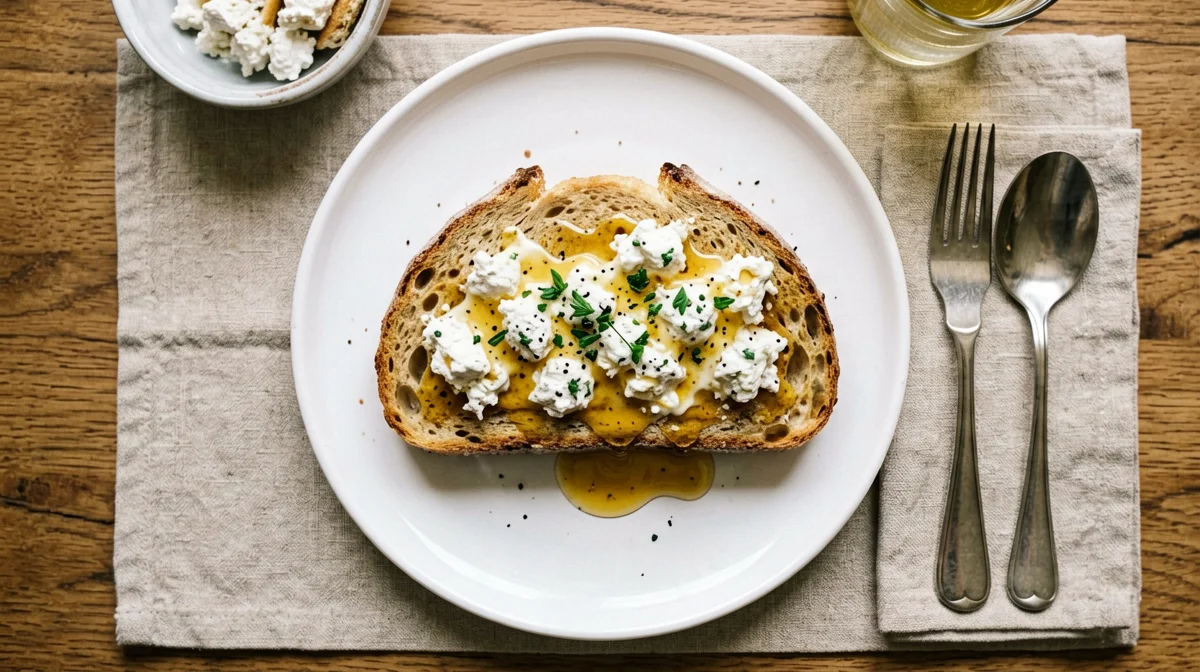 Pane con ricotta e miele