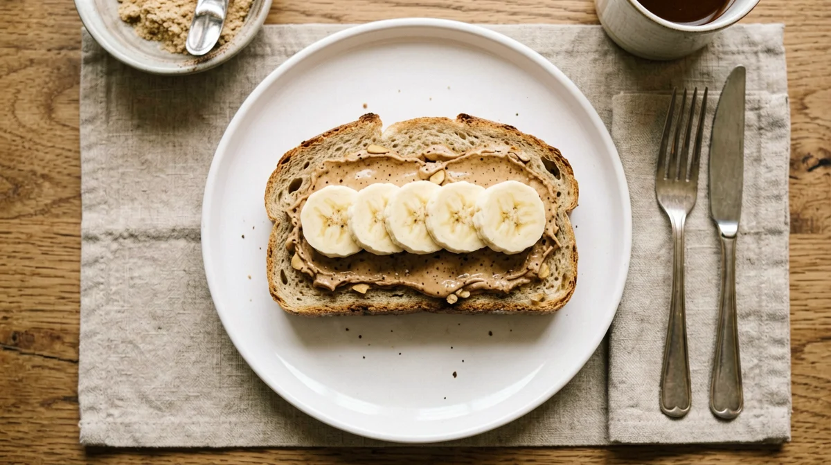 Sandwich bread with hazelnut spread and banana