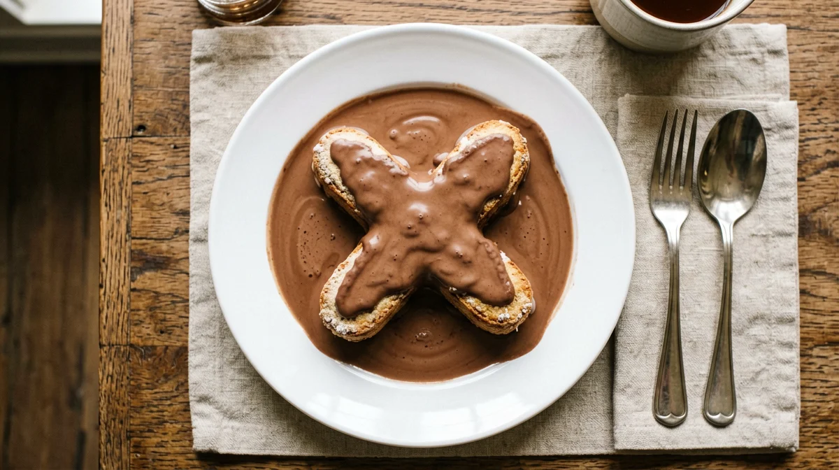 Savoiardi inzuppati nel latte al cacao
