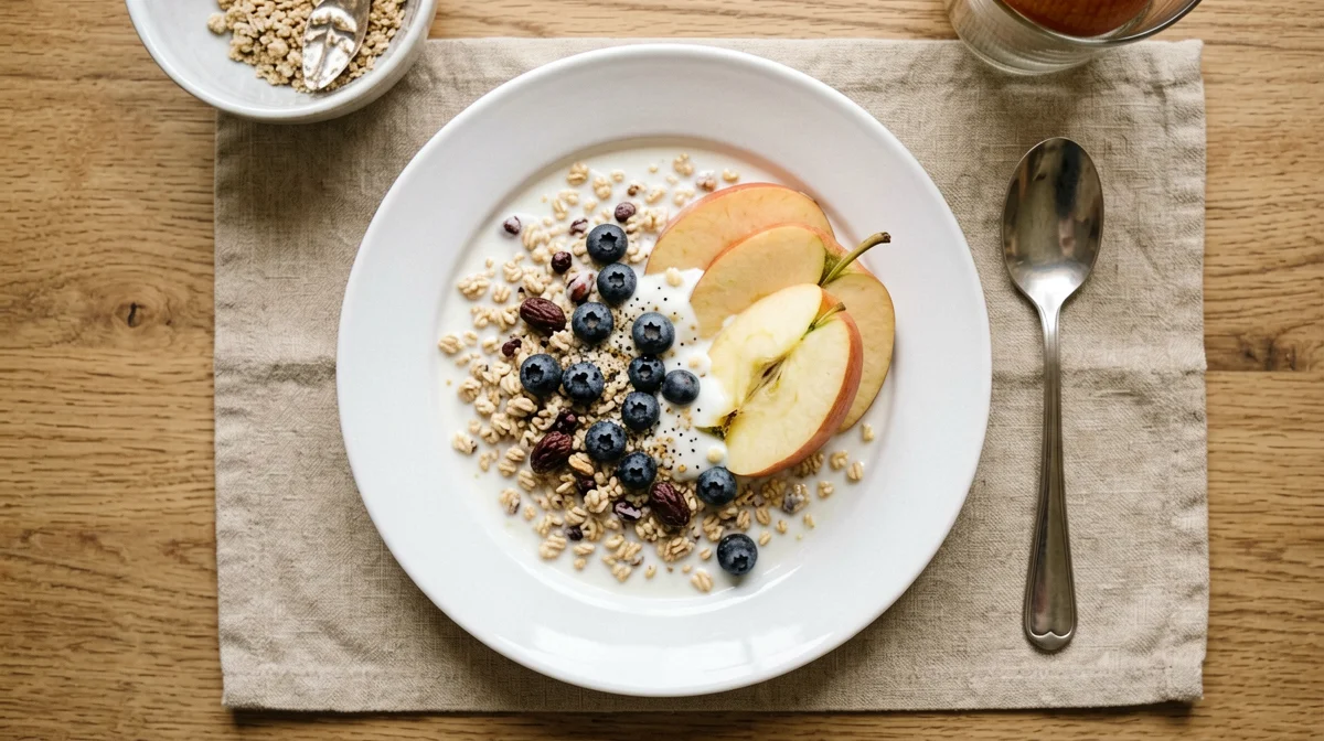 Latte e muesli con mela