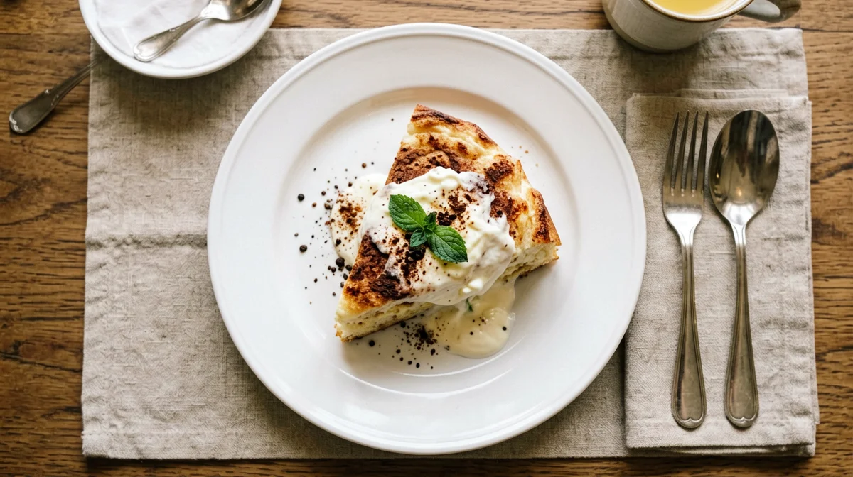 Fetta di ciambellone allo yogurt con latte