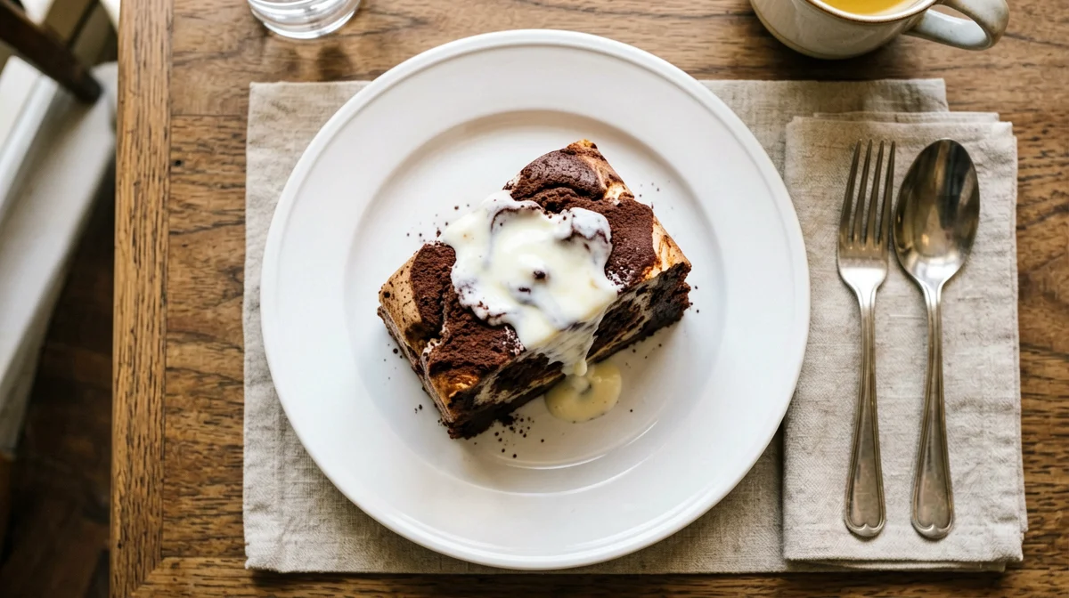 Fetta di ciambellone marmorizzato al cacao con latte