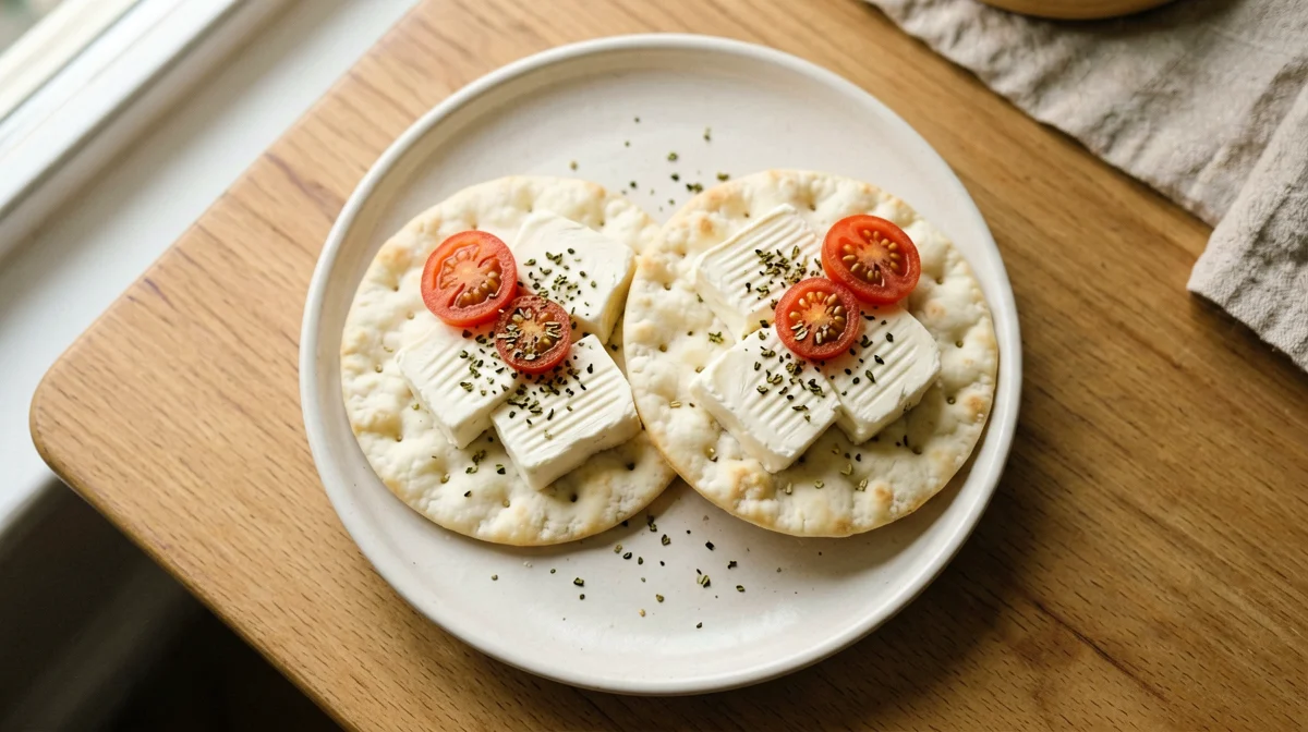 Gallette di mais con primo sale e pomodorini