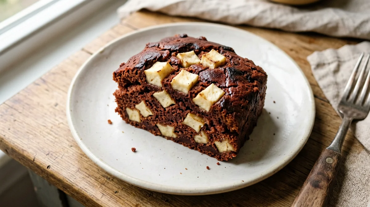 Fetta di torta di farina di castagne e mele