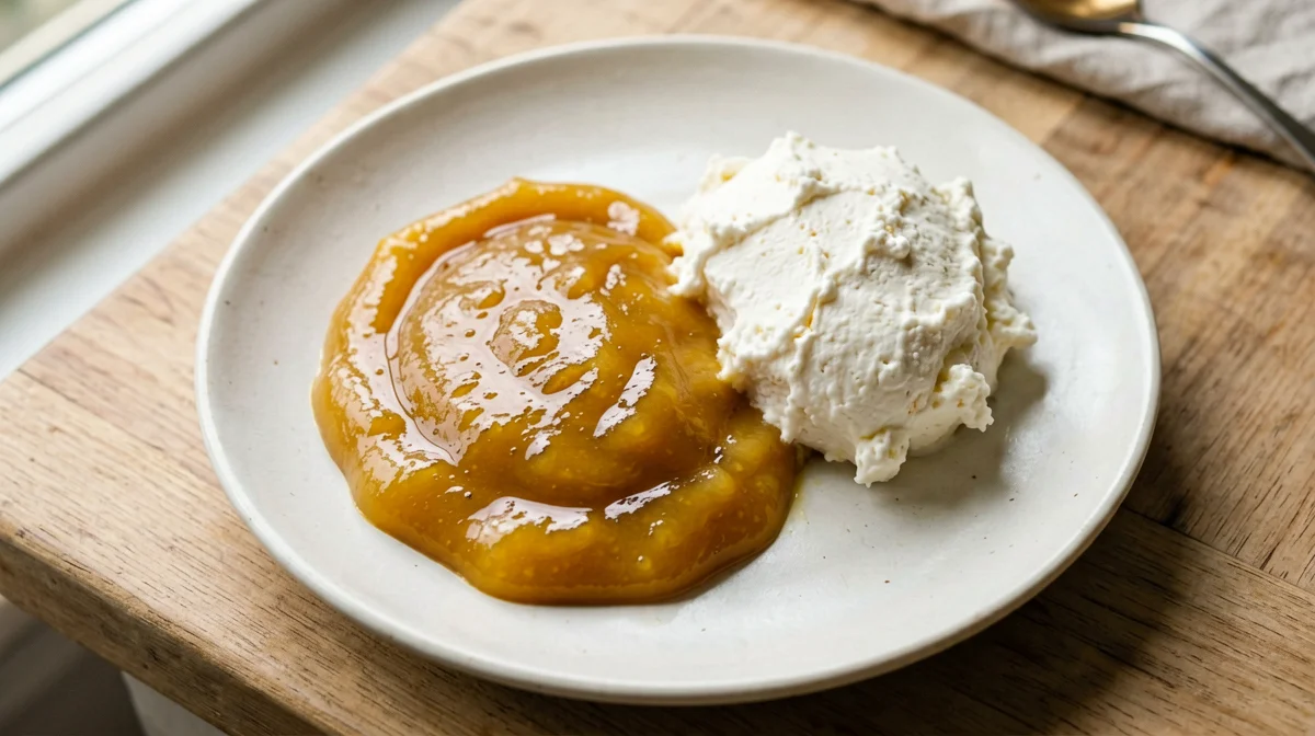 Homemade quince paste with ricotta