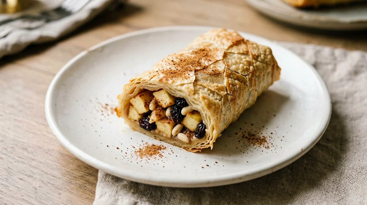 Single-serve apple strudel with filo