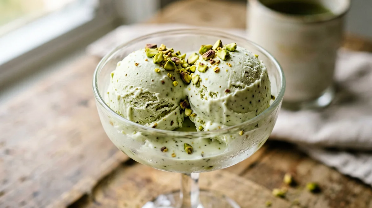 Pistachio ricotta ice cream