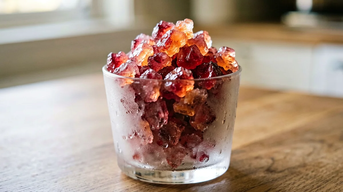 Pomegranate and orange granita