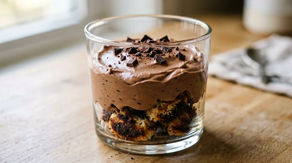 Zuccotto di ricotta e cacao in coppa