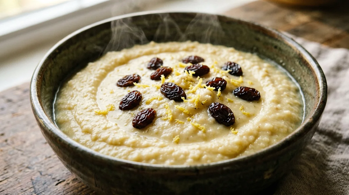 Polentina dolce al latte con uvetta