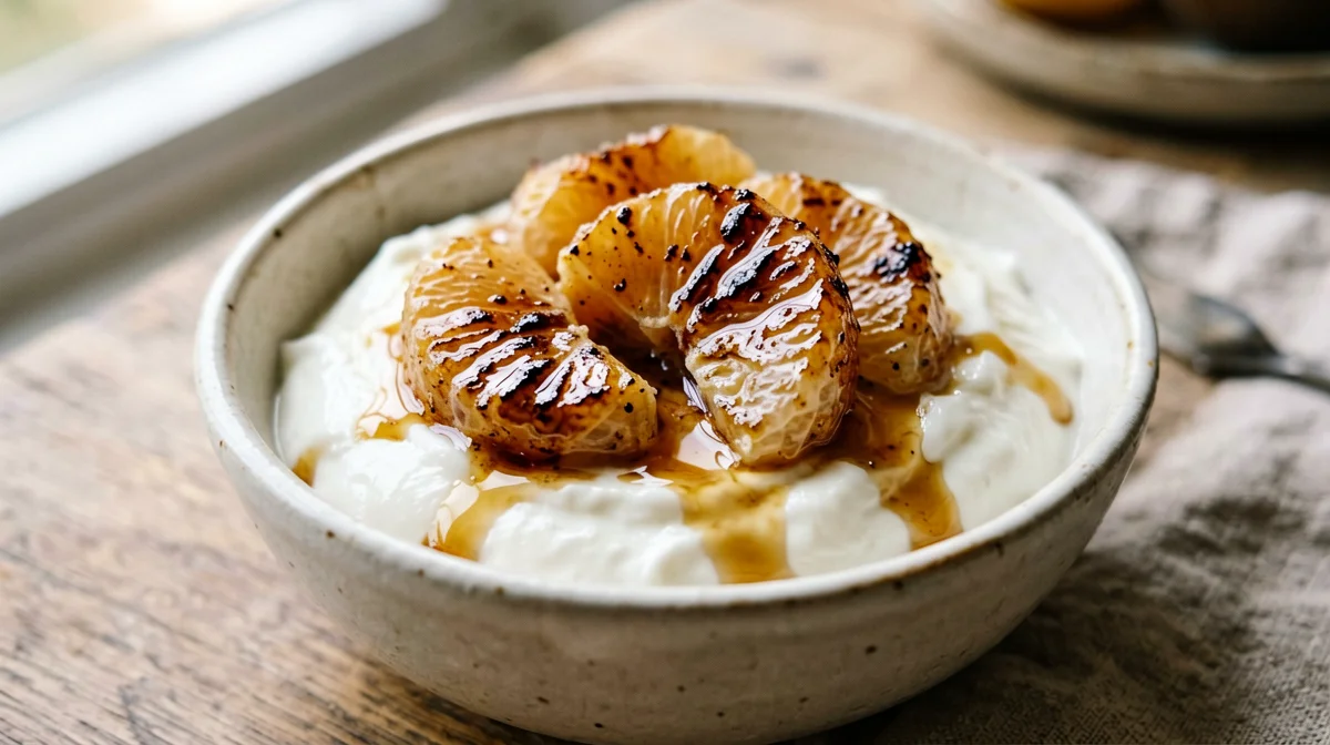 Clementine caramellate in padella con yogurt greco