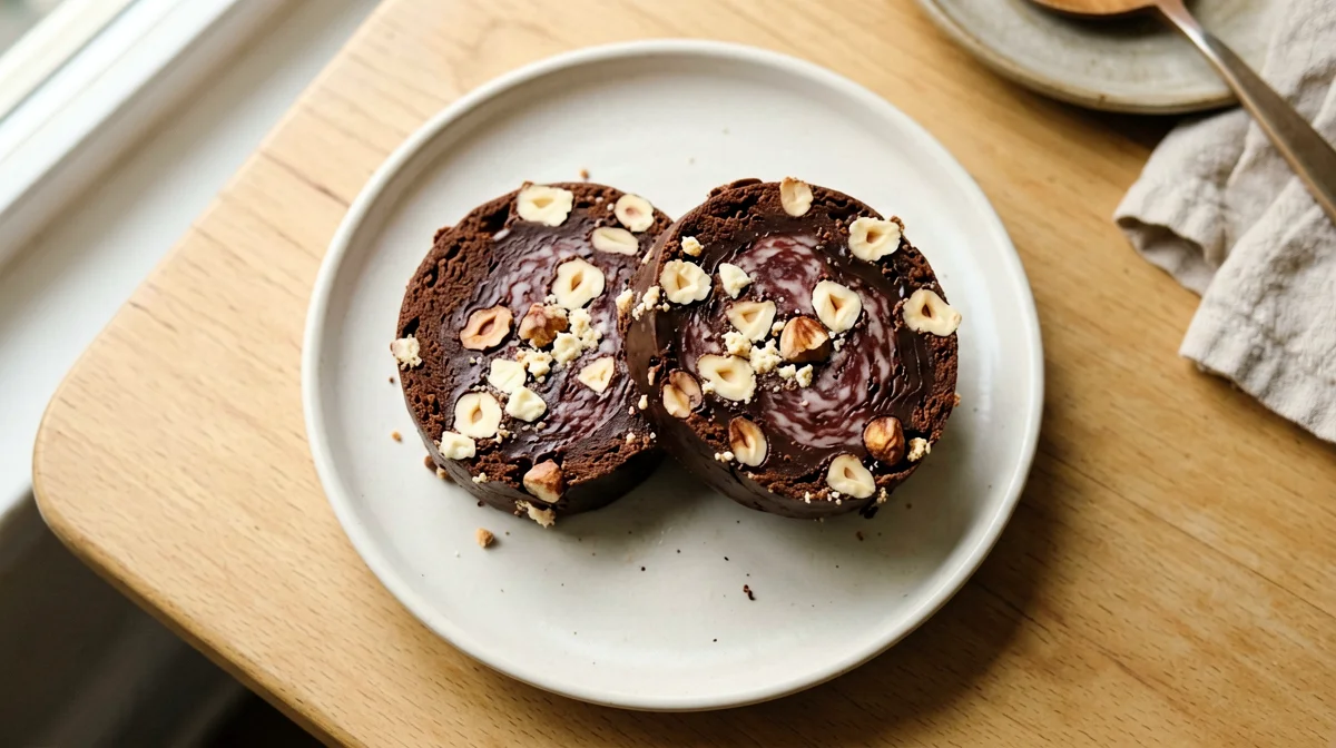 Fetta di salame di cioccolato leggero