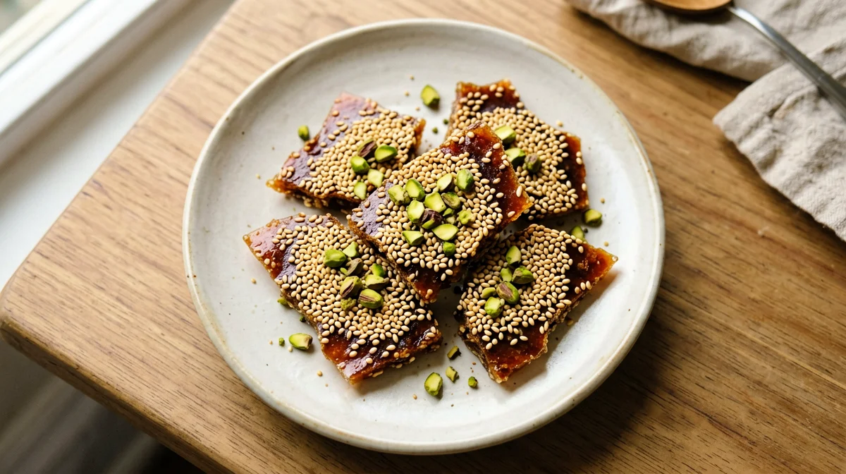 Sesame and pistachio brittle