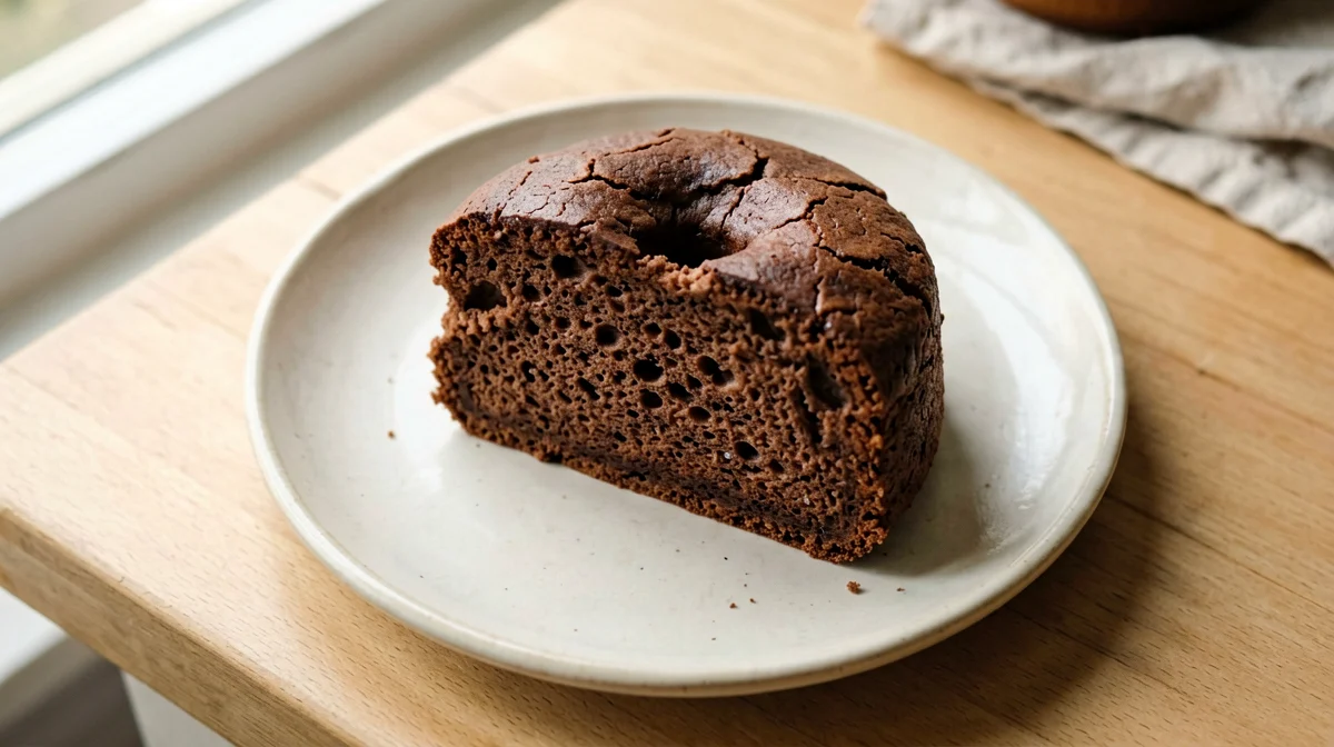 Coffee and cocoa ring cake slice