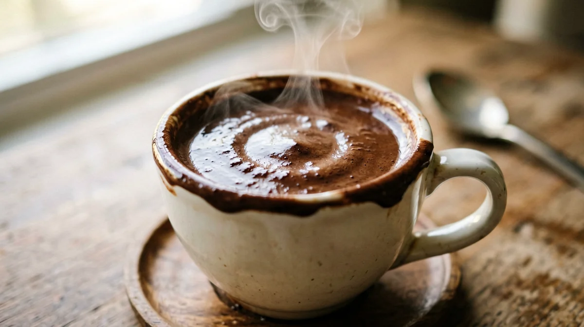 Cioccolata calda densa alla bevanda di mandorla