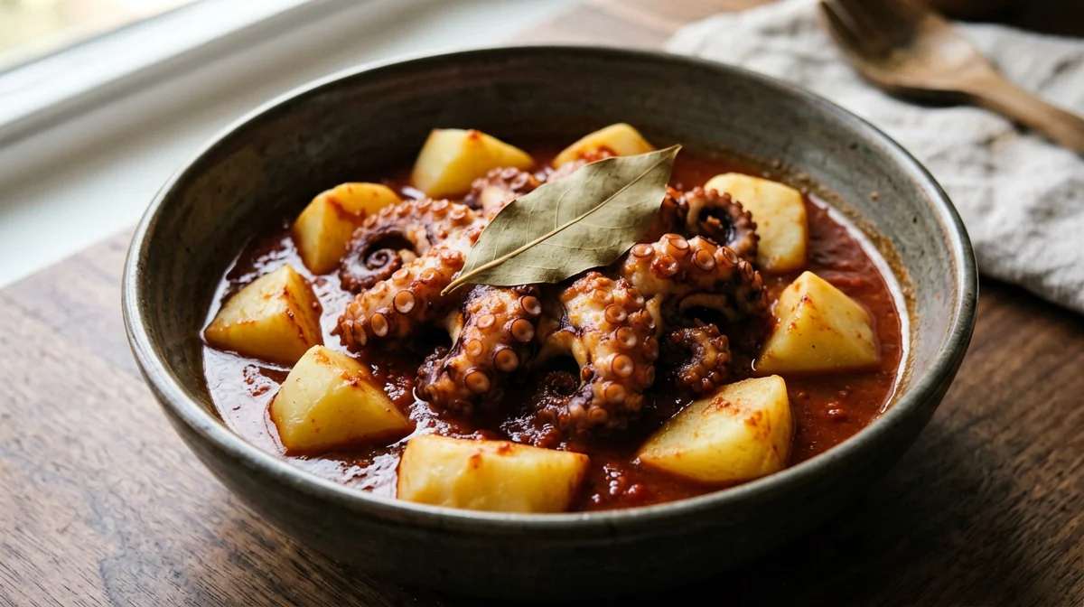 Apulian-style octopus stewed with potatoes and tomato