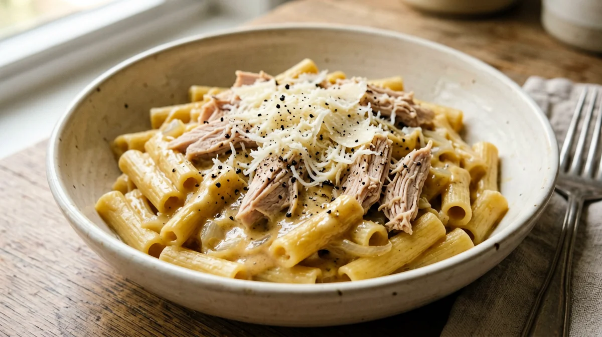 Ziti with a light turkey genovese