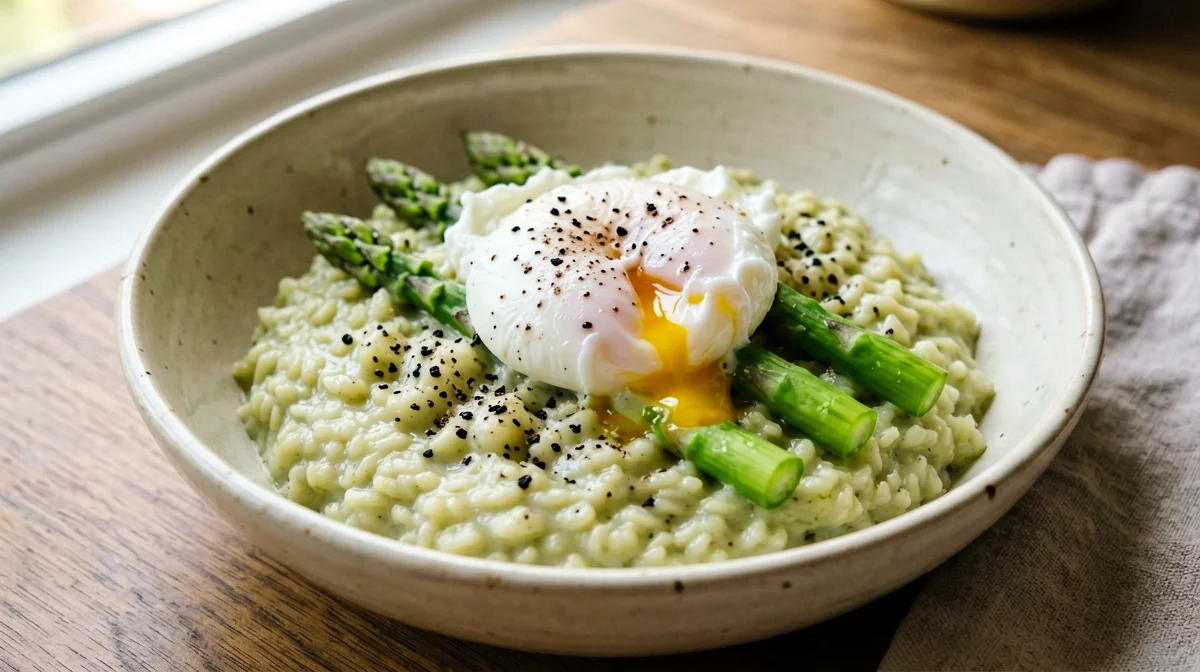 Risotto agli asparagi con uovo in camicia