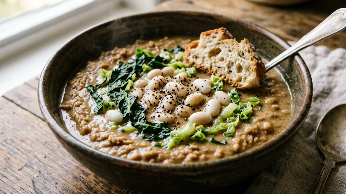 Ribollita with cannellini beans and Tuscan bread