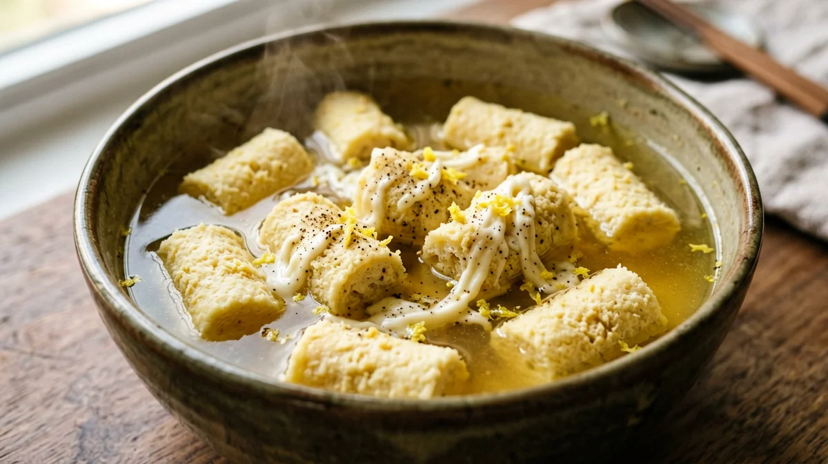 Passatelli in brodo vegetale con scorza di limone